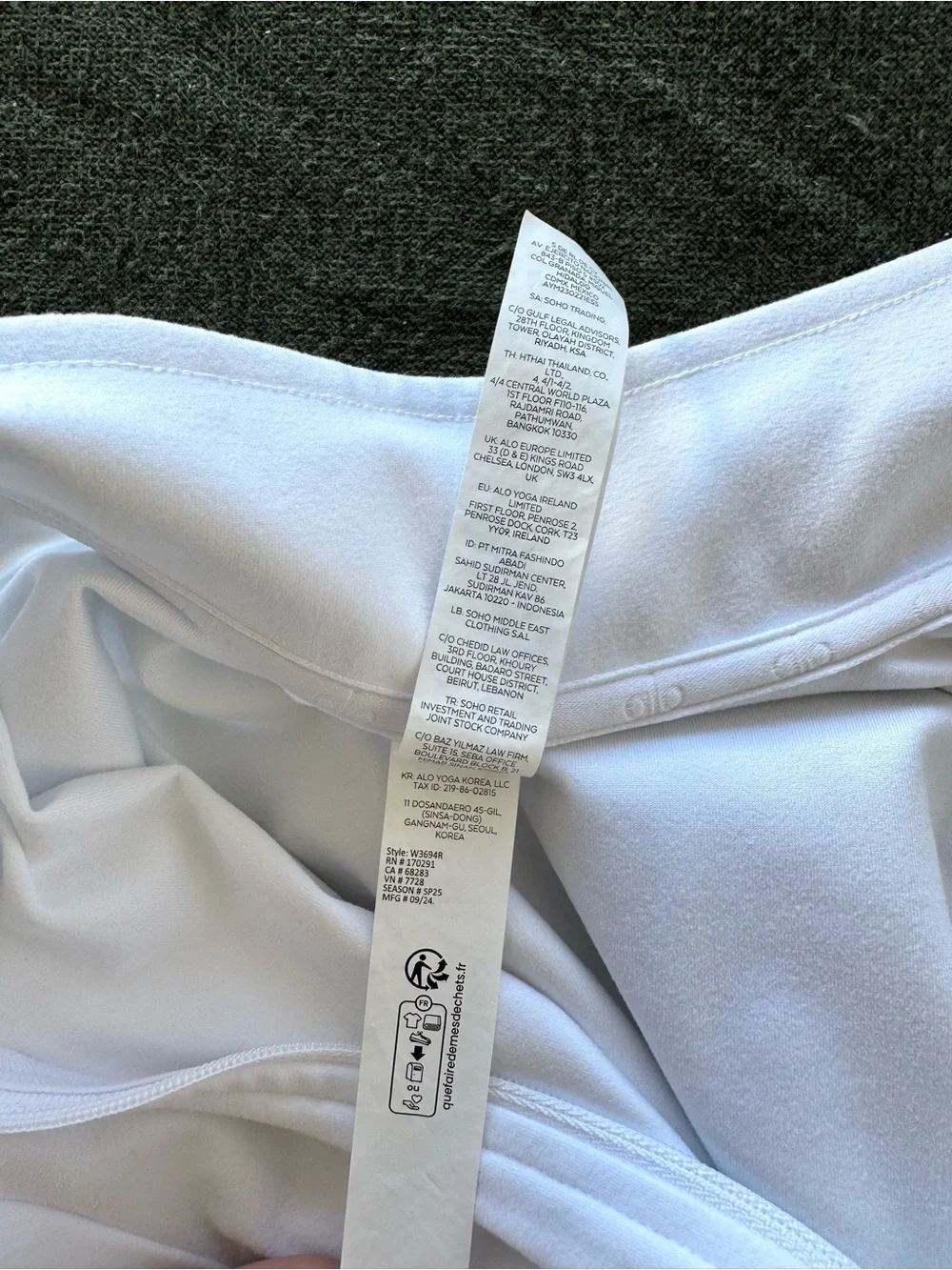 ALO Yoga Alosoft 1/2 Zip Rapid Pullover White XS